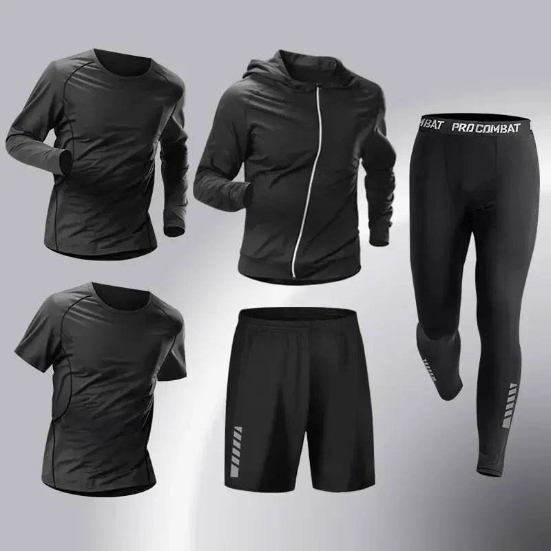 مجموعة de sport de compression pour homme، survêtement de course، اللياقة البدنية، الركض، vêtements d'entraininement، طماق à كوبيه