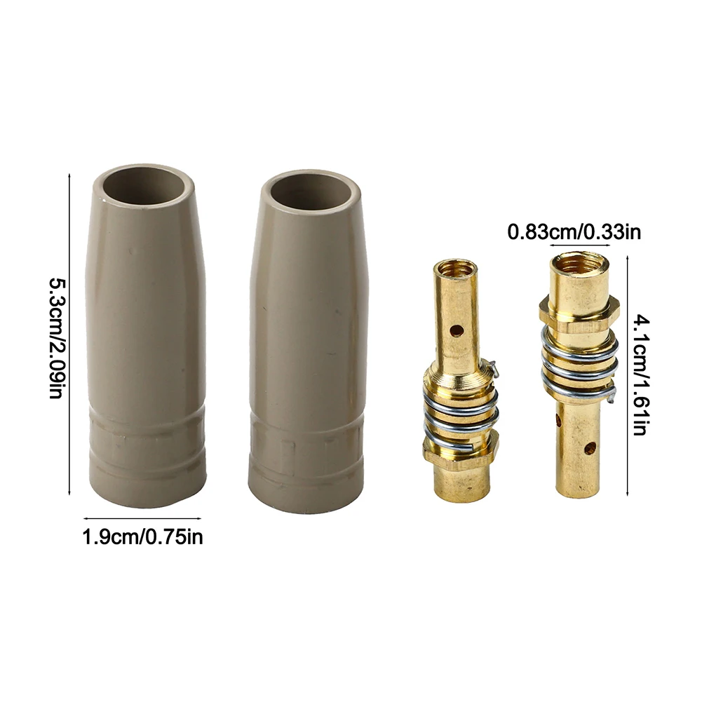 

15PCS Copper Coating Nozzle Set for 15AK Welding Includes 3 For Protection Nozzles 2 Tip Holders 10 Tips 0.8mm