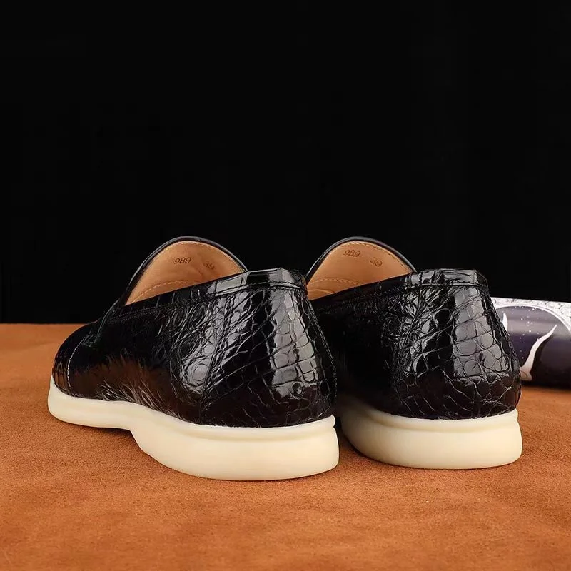 وصل حديثًا لعام 2025 حذاء كاجوال من جلد التمساح للرجال ، حذاء من الجلد الطبيعي للرجال pdd652