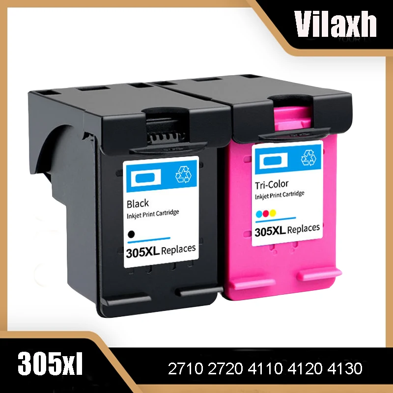 

Vilaxh 305XL Replacement For HP 305 For HP 305 XL Ink Cartridge For HP DeskJet 2700 2710 2721 2722 4120 4110 4130 1210 6010