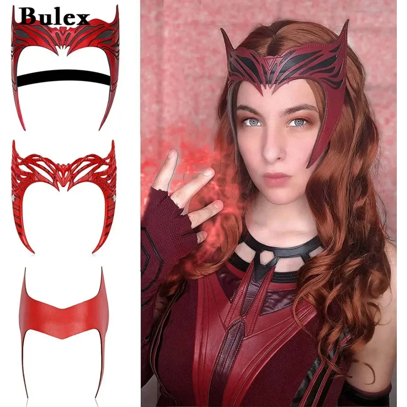 Bulex Wanda Maximoff Headpiece Scarlet Witch Headpiece Crown Halloween Cosplay Party Masquerade Mask Costume Props For Women