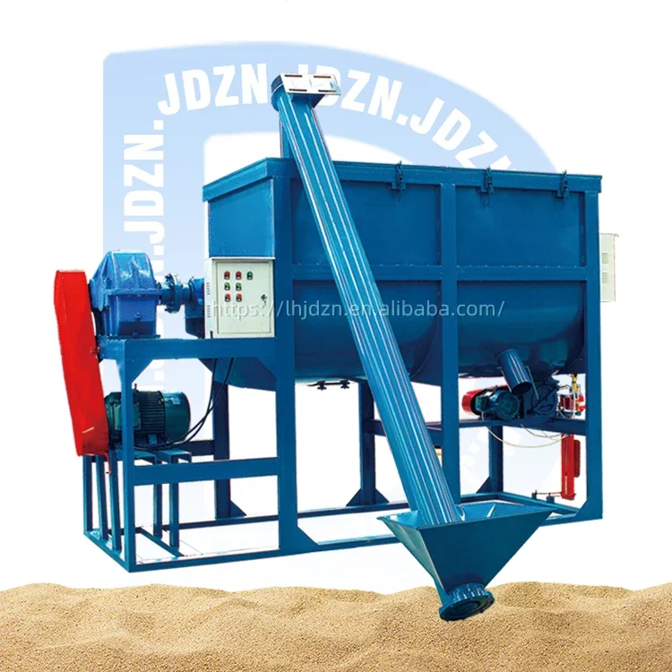 Horizontal Feed Mixing Breeding Equipment Single Double Screw Mixer Commercial Thickened Steel Plate Pig Dog Fish Straw Farming