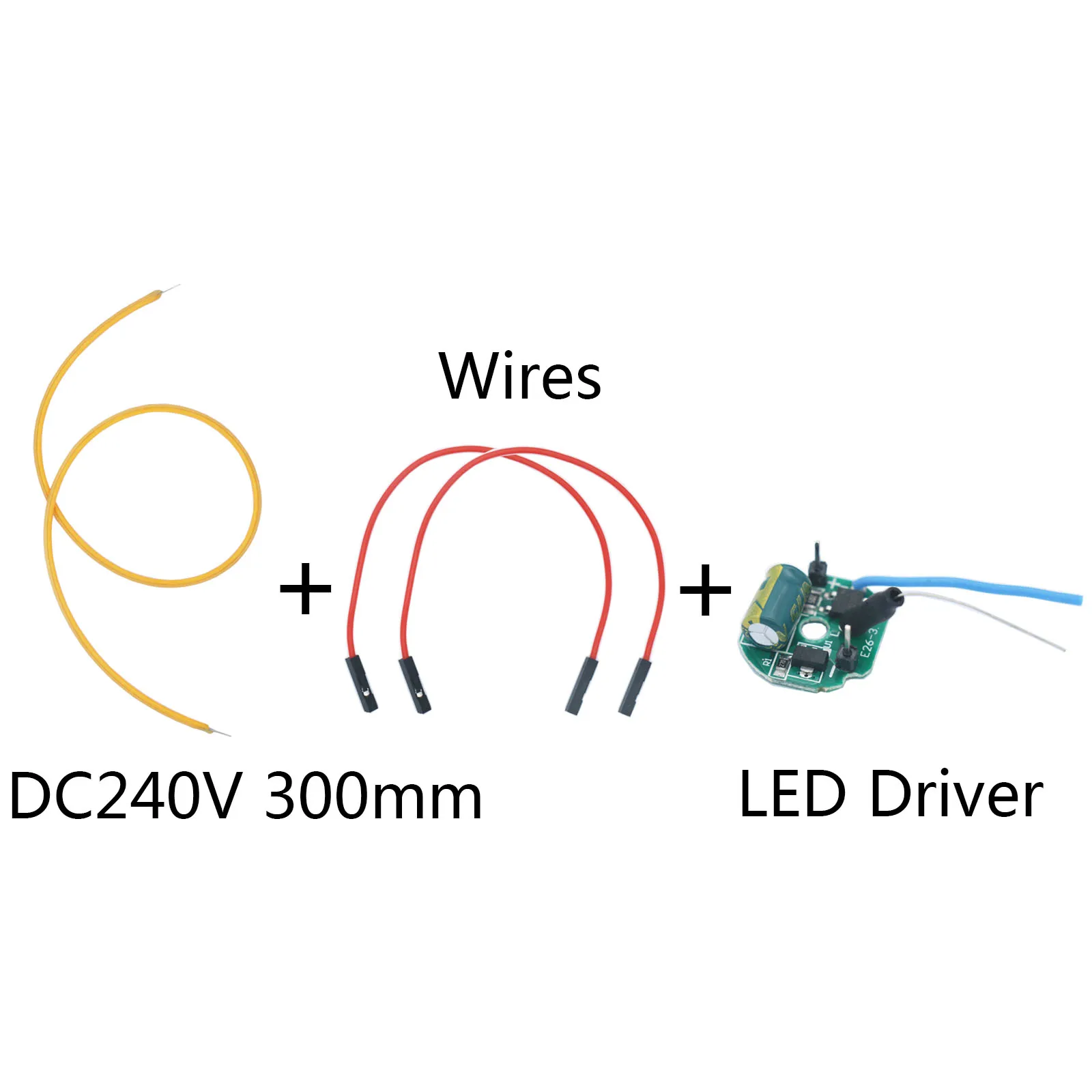 

3 Sets Of Edison Filament LED Beads With Driver And Wire DC240V 300mm 2200k Flexible Filament For Bulb Transformation DIY