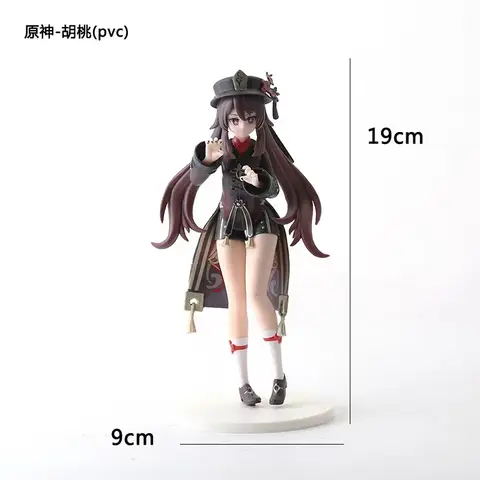 Genshin Impact Hu Tao Raiden Shogun Kawaii 만화 액션 피규어 모델 인형 장난감 Collectible Desktop 장식품 생일 선물
