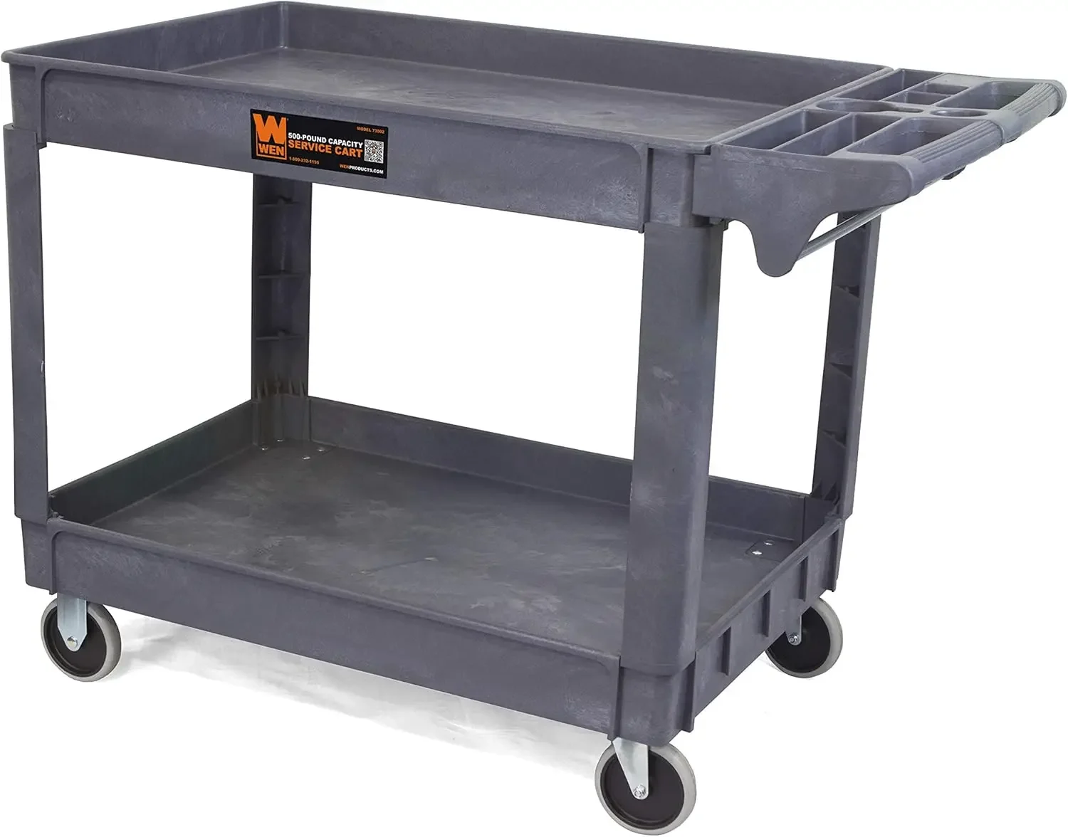 500-Pound Capacity Extra Wide Service Utility Cart Easy-to-clean Surface 5-inch Non-marring Casters