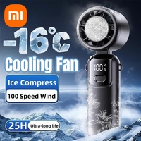 Xiaomi 2025 Hanging Ice Pack Handheld High-speed Fan Folding 100 Speed Infinitely Adjustable Fan Portable For Outdoor Neck