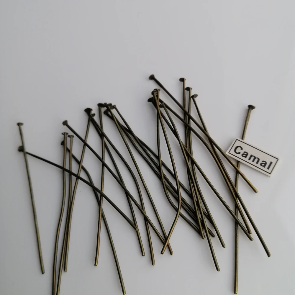 

Camal 100PCS Antique Bronze 50mm/1.96inch Flat Head Straight Pins Connector For Crystal Prism Lamp Chandelier Pendant Hanging