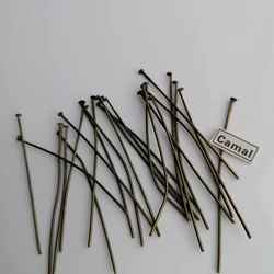 Camal 100PCS Antique Bronze 50mm/1.96inch Flat Head Straight Pins Connector For Crystal Prism Lamp Chandelier Pendant Hanging