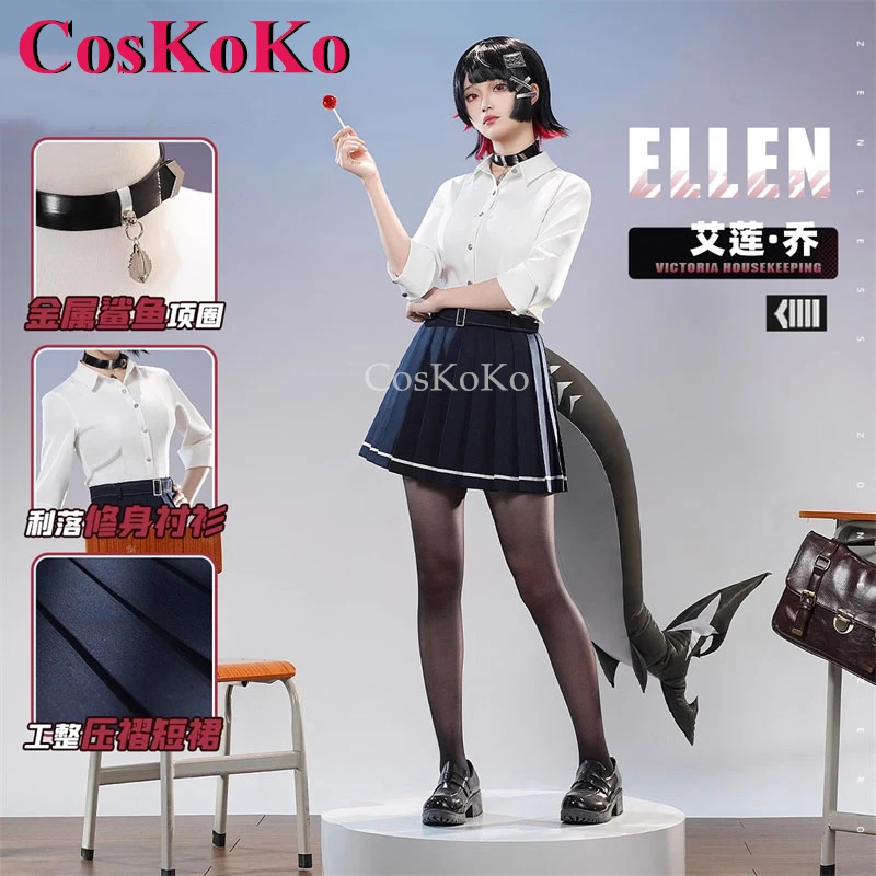 

CosKoKo Ellen Joe Cosplay Game Zenless Zone Zero Costume Sweet Lovely Daily Wear Uniforms Halloween Party Role Play Clothing New