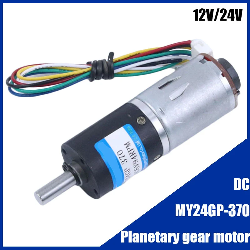 12V 24V Geborsteld Dc Planetaire Versnelling Reducer Motor 24gp-370b 24Mm Met Encoder Instelbare Snelheid Cw Ccw Motor