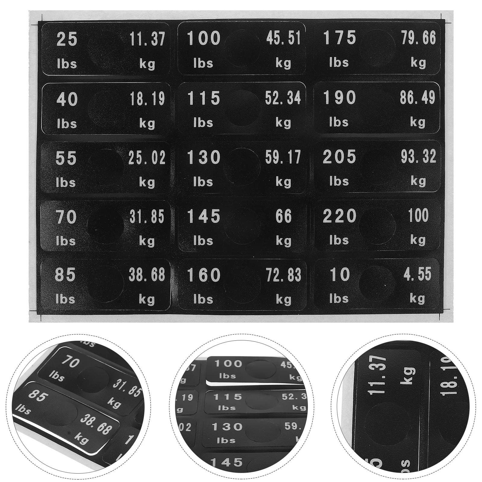 

1 Sheet Weight Tags Gym Equipment Sign Stickers Gym Stickers Weighting Block Stickers