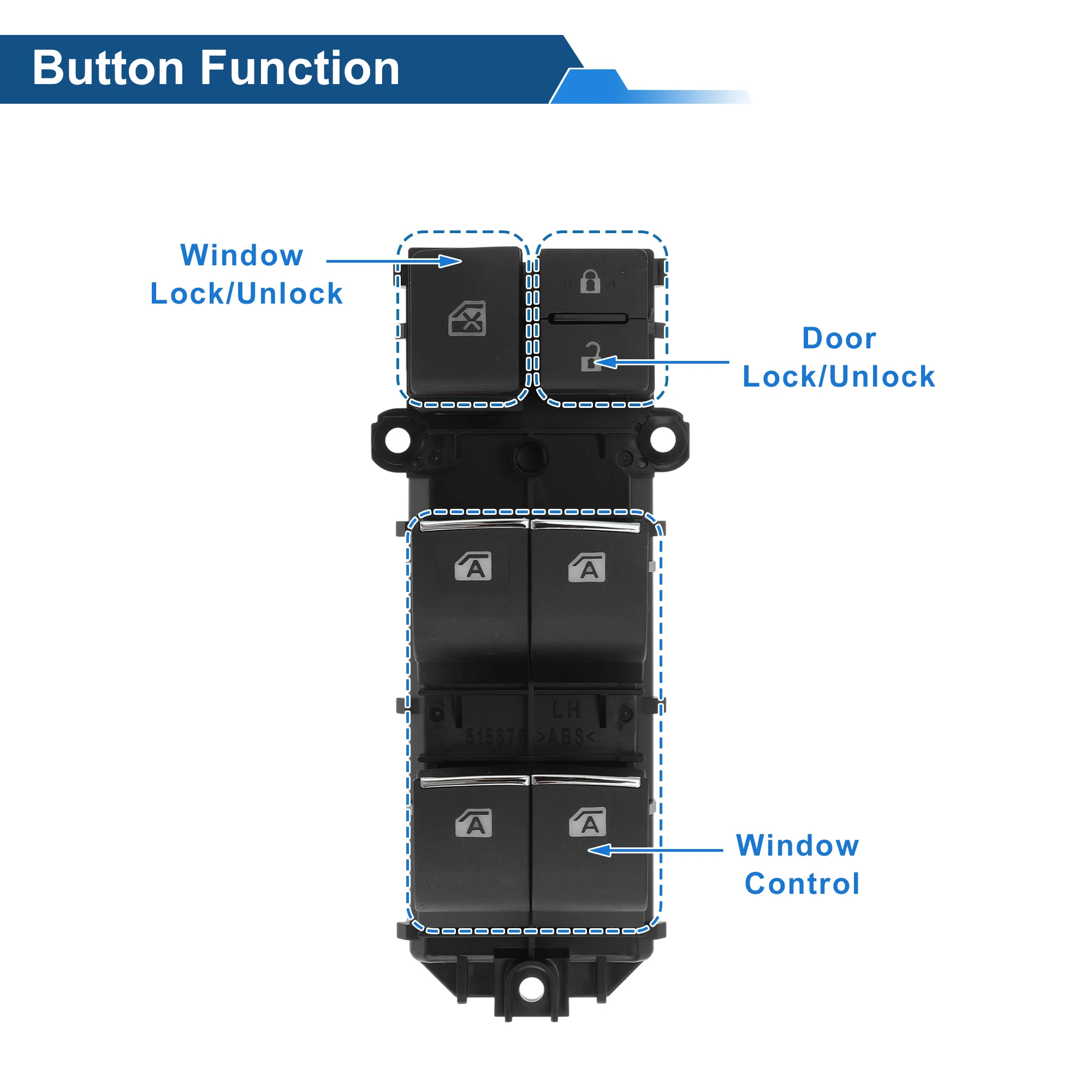

UXCELL Front Left Driver Side Power Window Switch for Toyota Avalon 2018-2020 Window Control Switch No.8404006080 Black