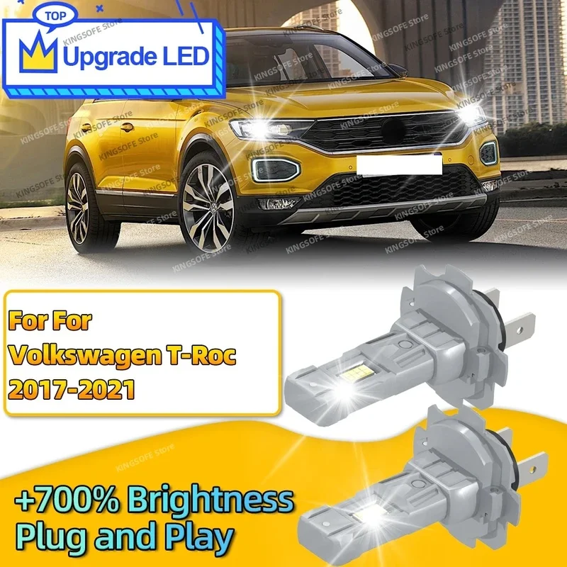 2Pcs 180W 30000LM H7 LED Lights Headlight Bulb 6000K Light CSP Chip For Volkswagen T-Roc TRoc 2017 2018 2019 2020 2021