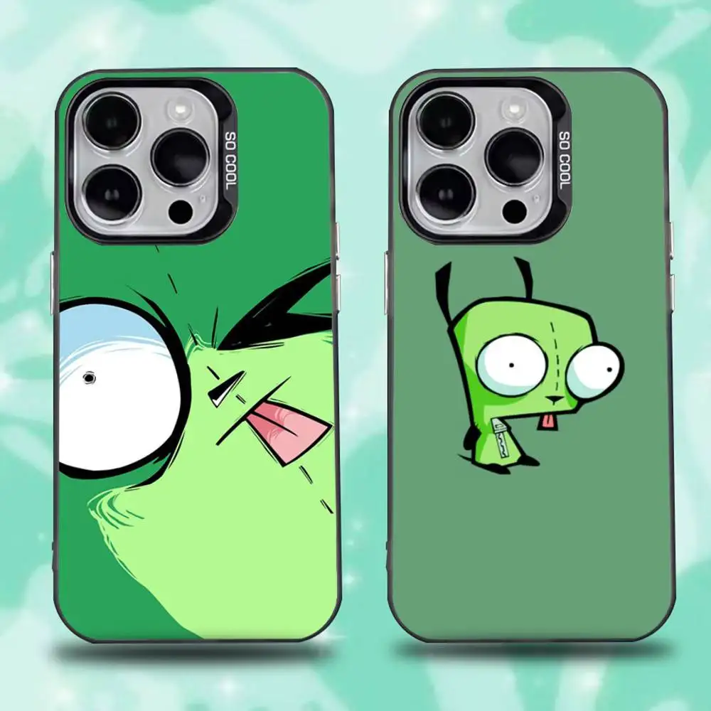

Invader Z-Zim cartoon Phone Case For iPhone 16,15,14,13,12,11,Mini,Pro,E,SE4,XS,MAX Black Candy Matte Cover