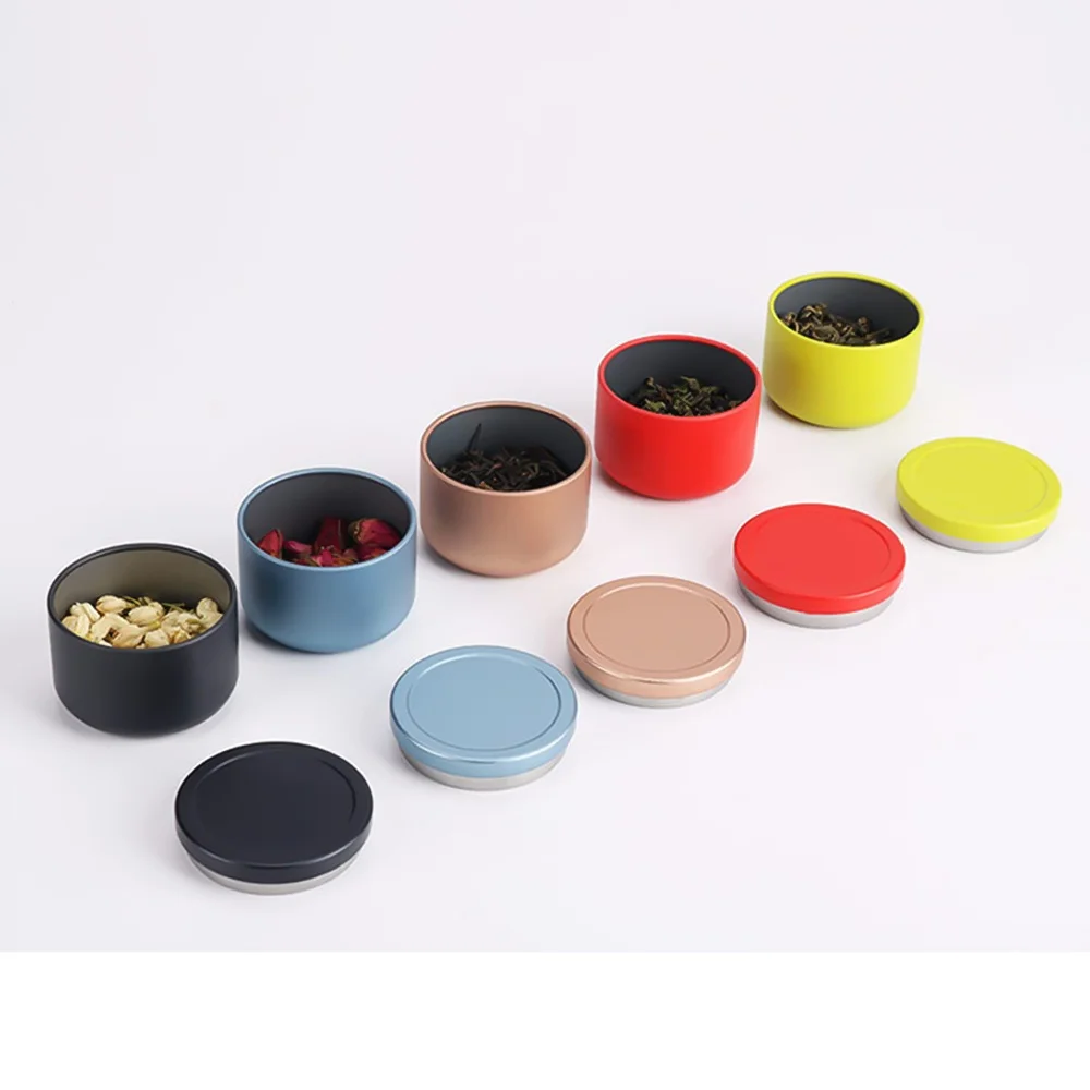 Travel Portable Flower Tea Packaging Sealed Cans Metal Trumpet Creative Black Tea Small Tea Cans Tin Box