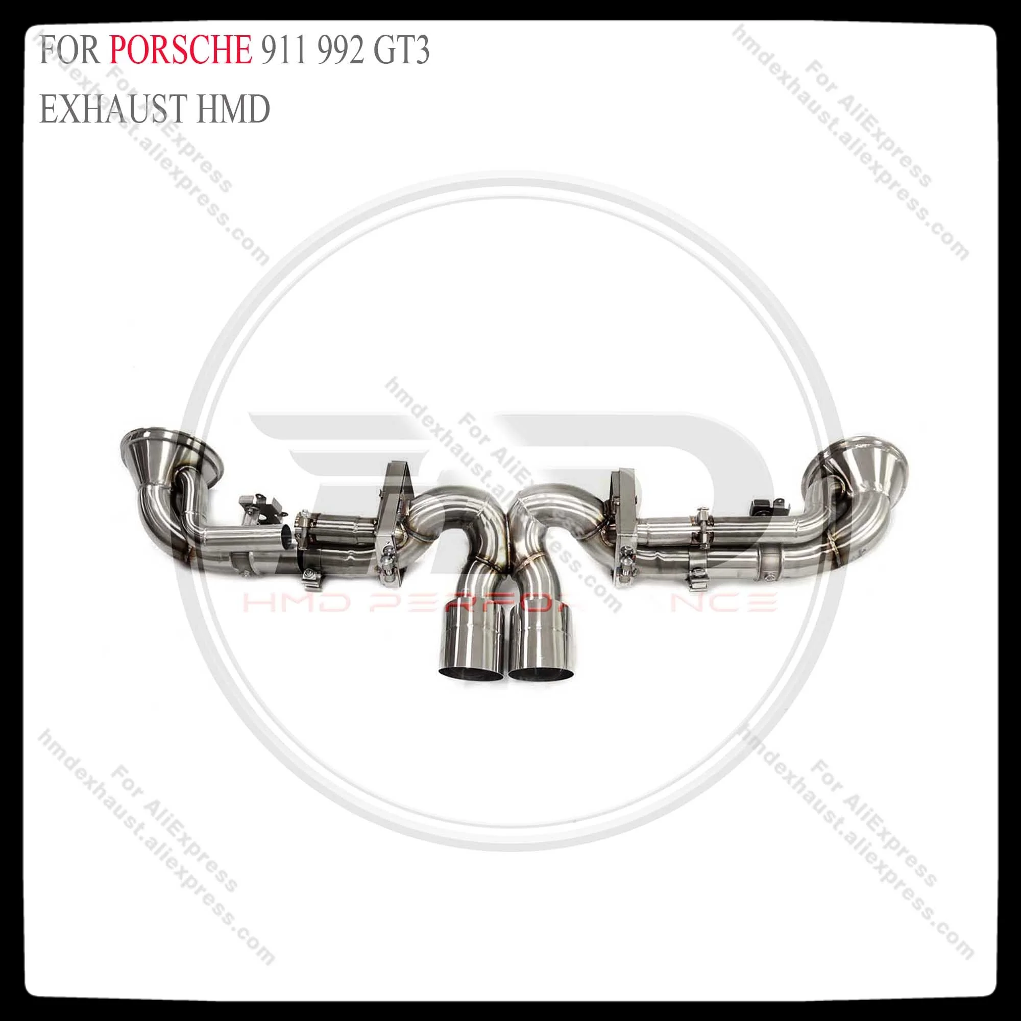 HMD Exhaust System Stainless Steel Performance Catback for Porsche 911 992 GT3 4.0T 2021+ Muffler With Valve car