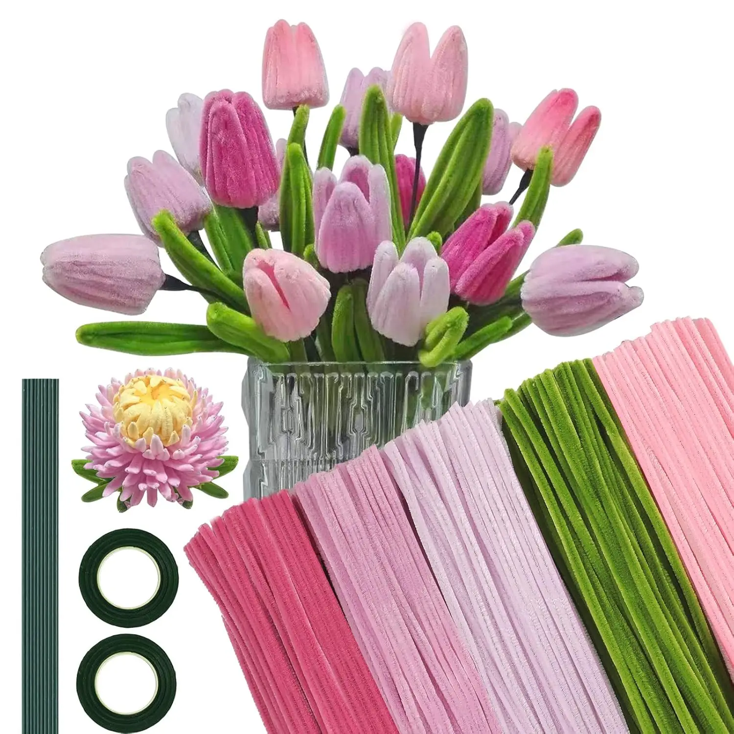 

500 шт. трубчатых губок для рукоделия, легко обрезать и формировать, устойчивы к сгибанию, для поделок и декораций