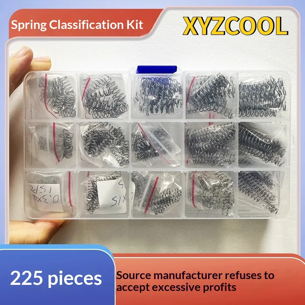 

Комплект для сортировки пружин сжатия 15 225 шт. Мини-комплекты для ремонта пружин из нержавеющей стали разных размеров