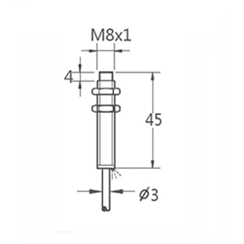 KJT M8 Sn:2mm Proximity Sensor Switch NON-Flush Inductive Detection Approach PNP NPN Normal Open Close with 2m Cable Wire