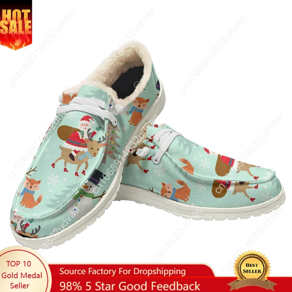 

Christmas Plush Casual Shoes Flat Shoe Men Woman Breathable Casual Outdoor Lightweight Footwear Couple Custom Made Shoe
