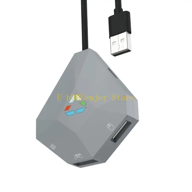 B0KF Keyboard Mouse Adapter Adjustable Sensitivity With Reversible USB Port Fit for Enhancing Gameplay Customizable Keybinds
