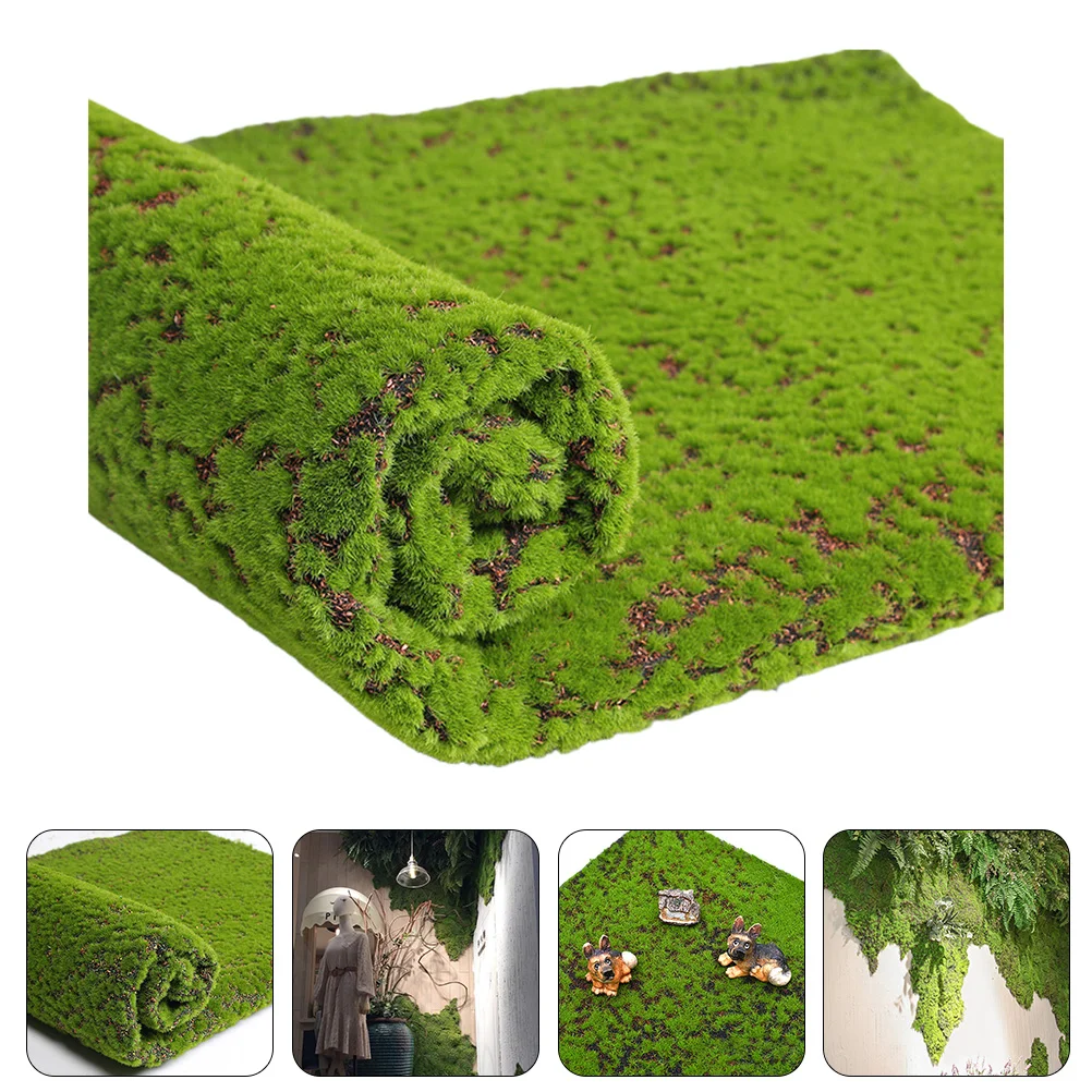 

Artificial Grass Simulated Green Wall Area Rugs Moss Decor Carpet Cotton Fake Turf Micro Scene Faux Plants for Indoors