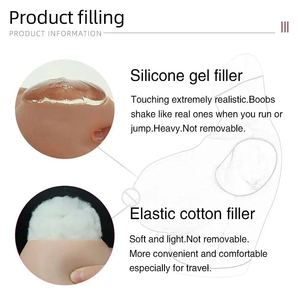 ثدي مزيف واقعي على شكل حرف H أشكال ثدي من السيليكون ثدي اصطناعي ضخم لصدر كروسدرسر متخنث سحب الملكة التأثيري #3