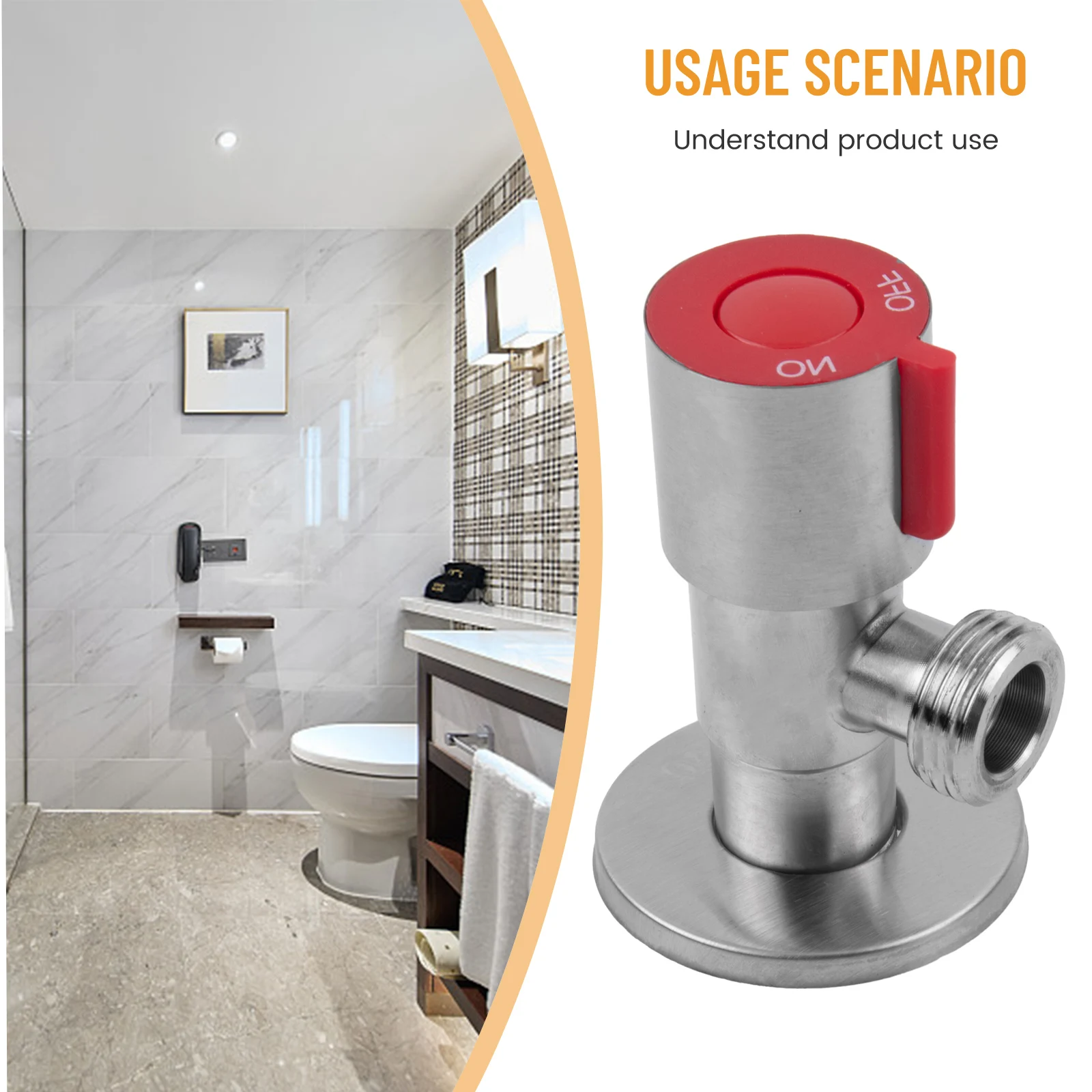 Cabezales de ducha de acero inoxidable, válvula de parada de agua para tuberías en baños, cocinas, mejora de me, engrosada, azul y rojo