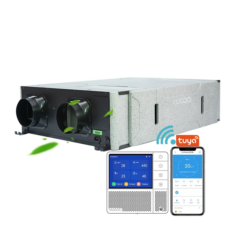 Sistema di ventilazione del tetto Scambiatore di calore per l'alimentazione dell'aria fresca con recuperatore d'aria