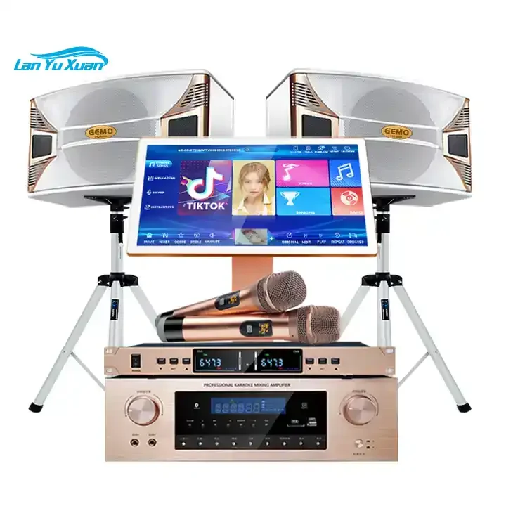 

Hot Full Set Party Singing Karaoke Sound System 19.5 Touch Screen Karaoke Machine Professional Karaoke Player Amplifier