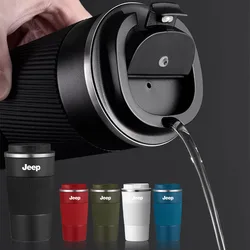 1PCS 5 Colours Car Stainless Steel Coffee Cup Thermal Mug for Jeep Grand Cherokee Wrangler JK JL Gladiator Compass Renegade Auto