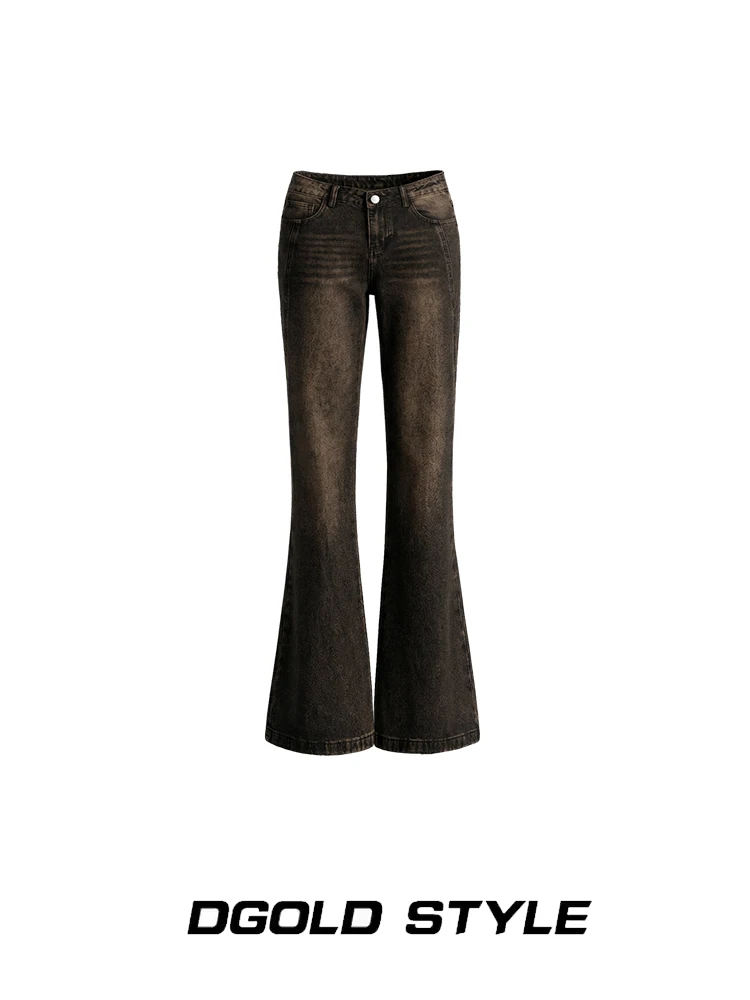 

Retro American Style Women's High Waist Wide Leg Jeans Faded Micro Flared Spring Summer New Style Slimming Denim Pants