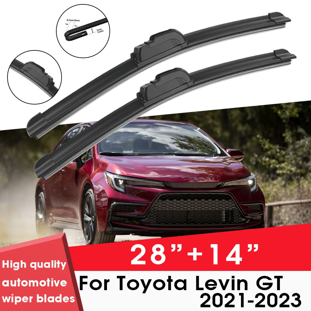 

Car Wiper Blade Blades For Toyota Levin GT 2021-2023 28"+14" Windshield Windscreen Clean Rubber Silicon Cars Wipers Accessories