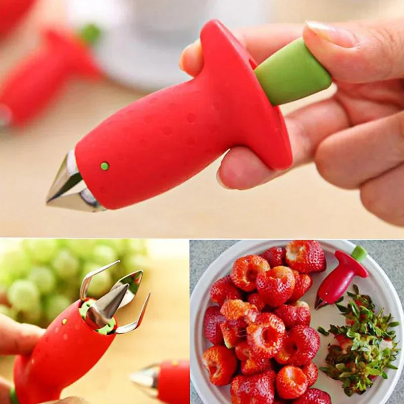 Tomato Stem Fruit Corer Strawberry Stem Remover Ware  Strawberry Kitchen Gadget Tool Knife Pineapple Hole Seed Vegetable Cutter view 2