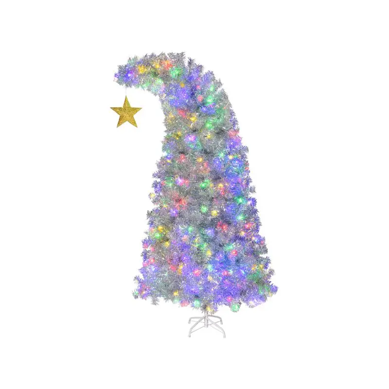 

6FT Pre-lit Xmas Tree with Gold Star, Hinged Artificial Holiday Tree, 300 Lights, 900 Branch Tips, Remote Control for Home,