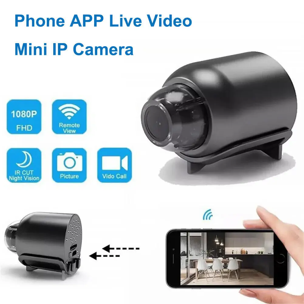 Mini Wifi Camera Wireless IP Security Nanny Cam Night Vision HD 1080P