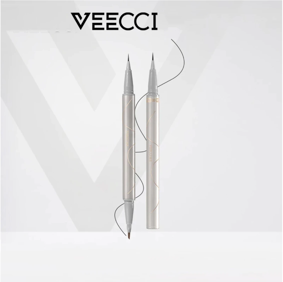 Lápis delineador líquido VEECCI com pincel ultrafino de longa duração à prova d'água cosméticos para maquiagem dos olhos