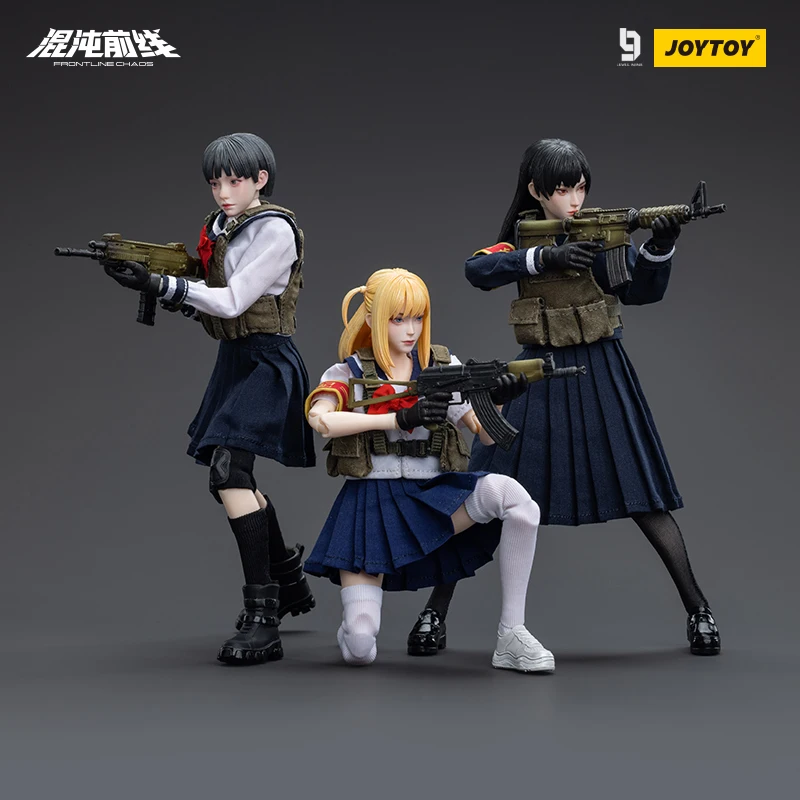 

Joytoy Student Outfits Jk Outfits Figure Ornaments Club Chaos Frontline Tactical Team Trio 1:12 Collectible Action Figures