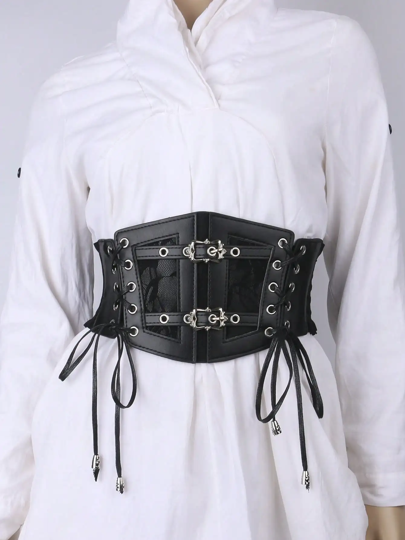 1pc Women Grommet Lace Up Fashionable Corset Belt For Clothes Decoration