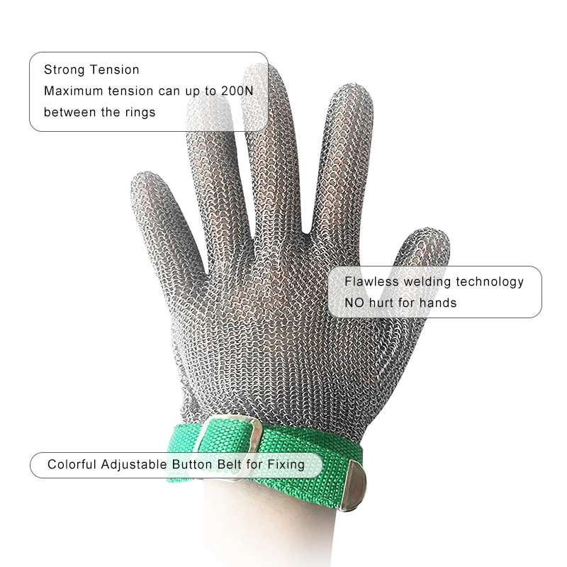 Stainless Steel Ring Mesh Gloves Anti Cut Knife Resistant Chain Mail Hand Protection Kitchen Butcher Glove