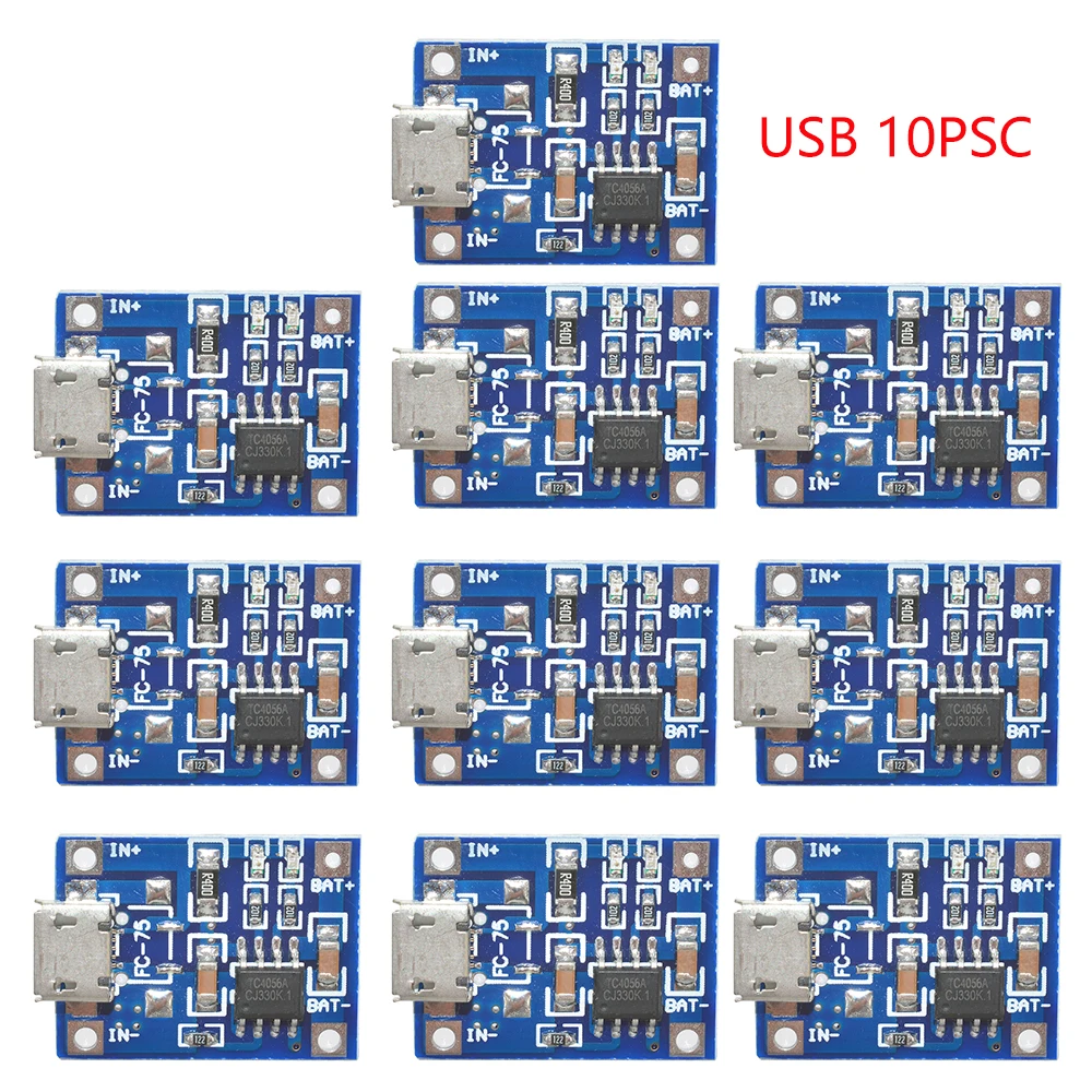 1-10PCS TP4056 Charge Pad 1A DC4.5-5.5V Charging Module Type-C and USB Port Output Current Can Adjusted Very Convenient DIY