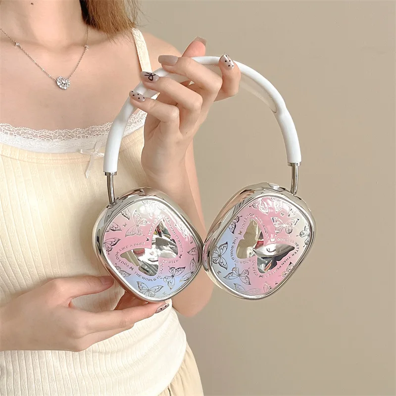 Gradient Butterfly Pattern for Airpods Max Protective Case Head-mounted Ear Caps Earmuffs and Headphone Shells