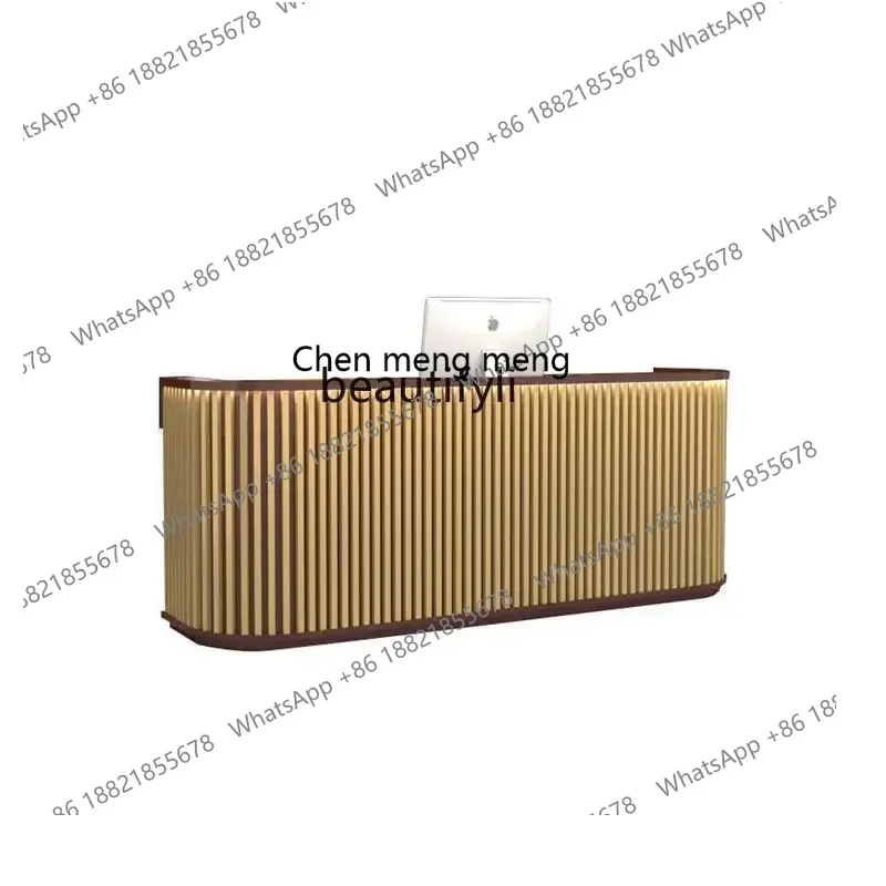 

X Arc corner cashier bar counter retro industrial style milk tea building hotel beauty and wellness center reception front desk