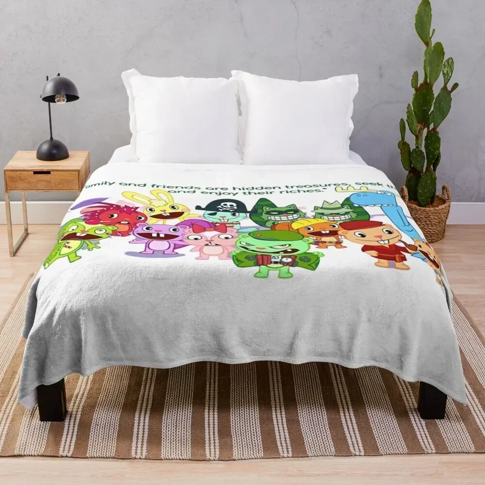 

Happy Tree Friends Family Throw Blanket Shaggy Loose Plaid Plaid on the sofa Blankets