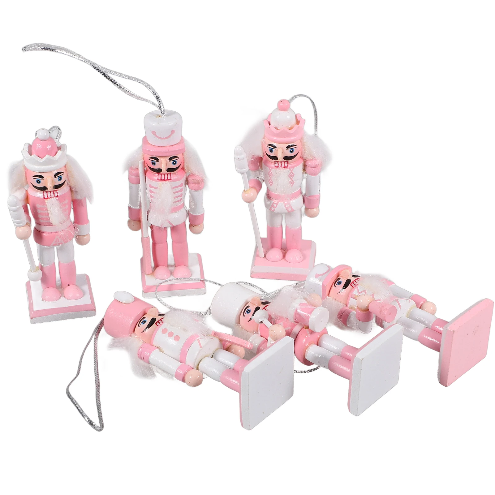 

6 Pcs Party Nutcracker Ornament Statue Decor Ornaments Festival Traditional for
