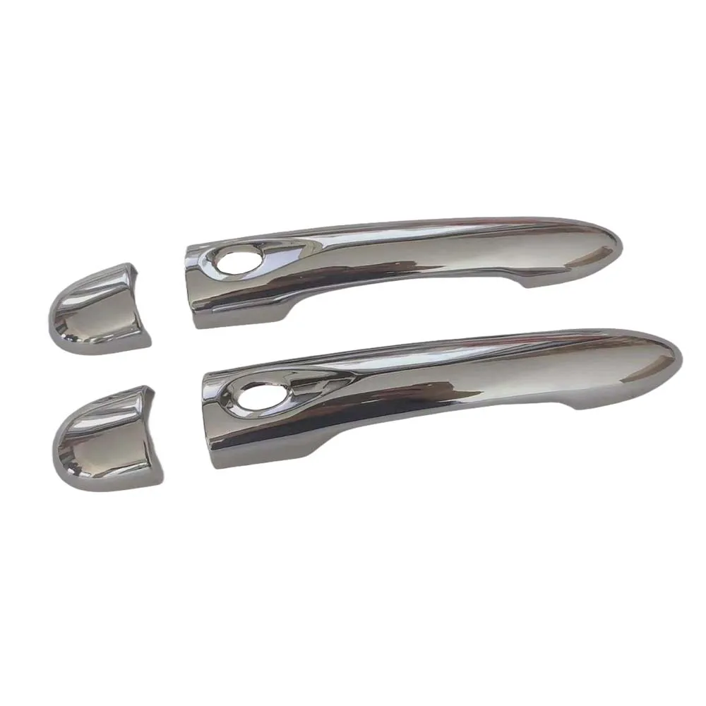 ترقية السيارة غطاء مقبض الباب لرينو كليو IV MK4 لوتسيا 2012-2019 ألياف الكربون Charred الأسود كروم الفضة الديكور #4