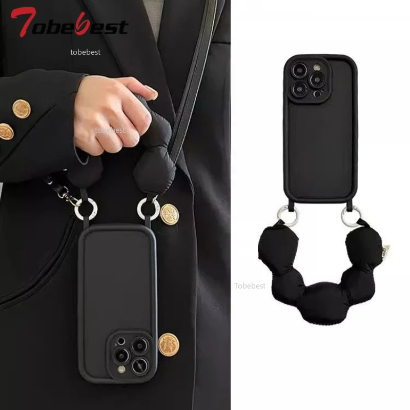 

INS милый ручной чехол-браслет с хлопковой подкладкой для Xiaomi 15 14 Ultra 14T 13 12 11 10 Pro Lite 4G 5G Cover