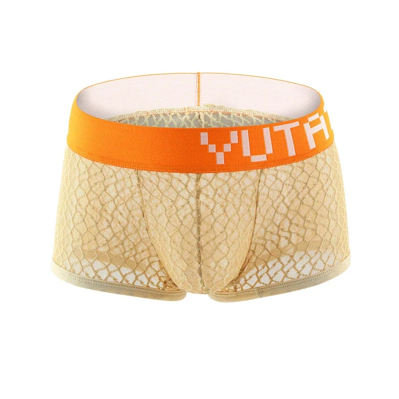 

Men Underwear Mesh Boxers Low Waist Breathable Shorts Summer Shorts U-shaped Underpants