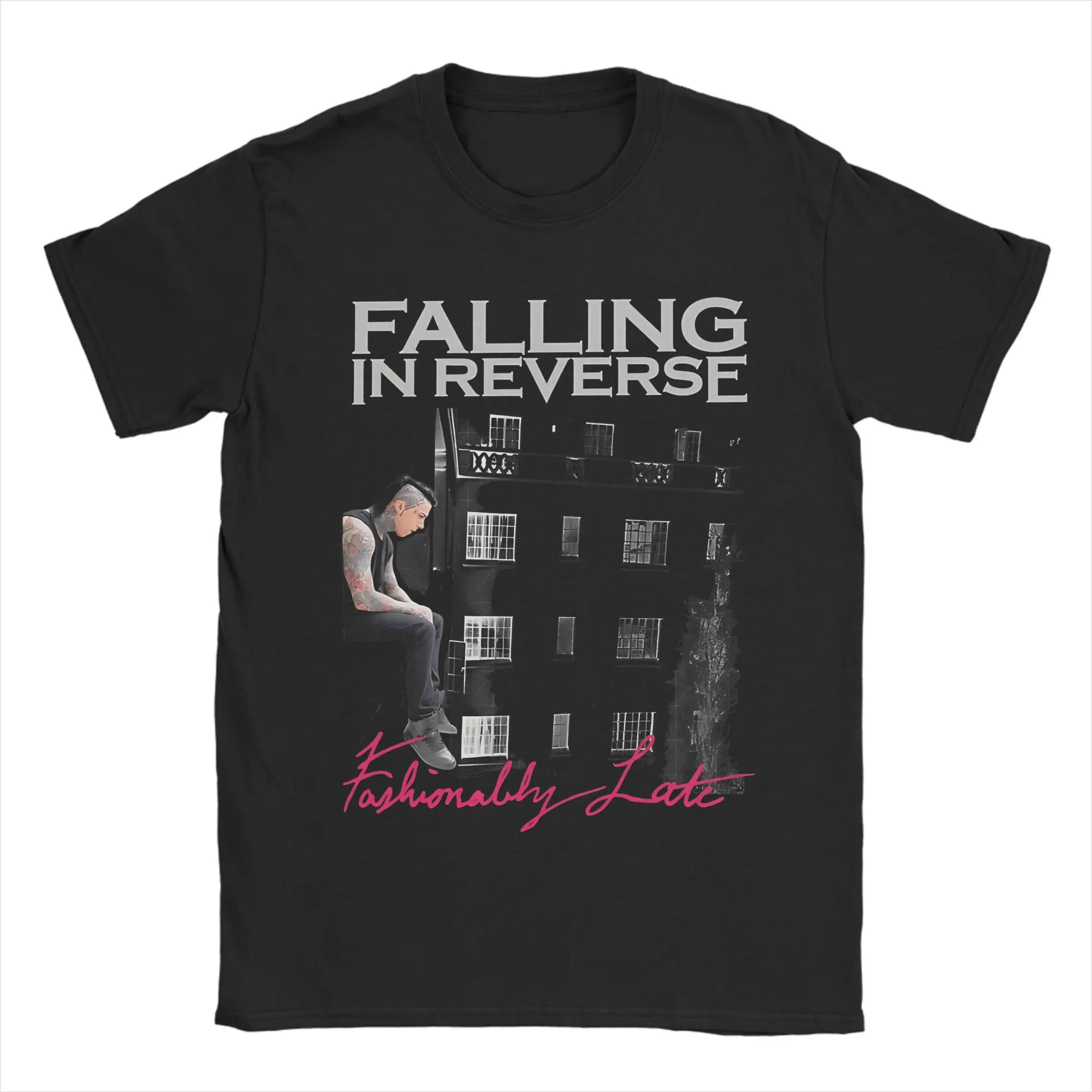 

Рок-группа Falling in Reverse Tour Футболки для мужчин Хлопковые футболки для отдыха Футболка с круглым вырезом и короткими рукавами Новое поступление Топы