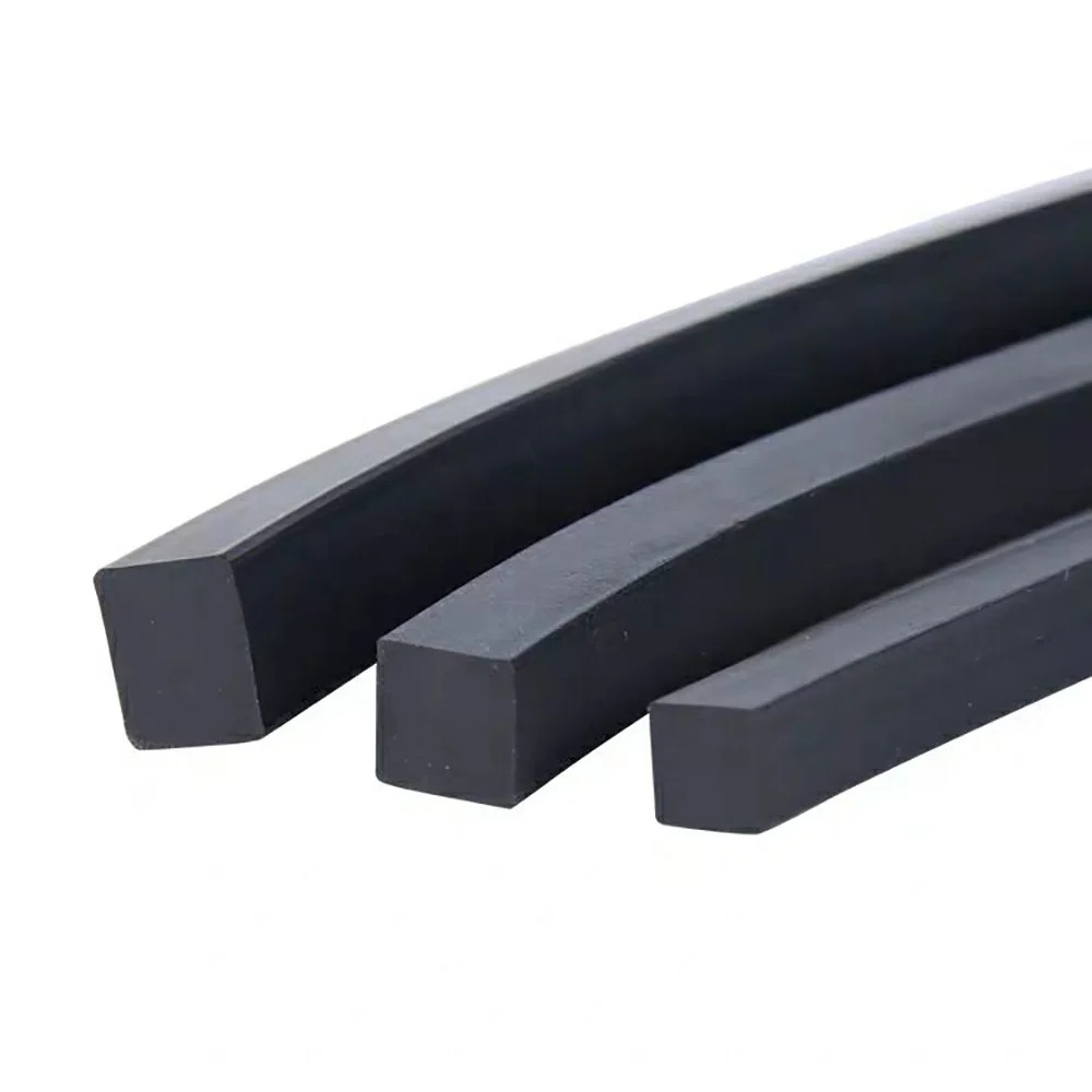 Black Square Fluorine Rubber Strip 4mm 5mm 6mm 7mm 8mm Fluororubber Cord Seal Acid Alkali Corrosion High Temp And Oil Resistant